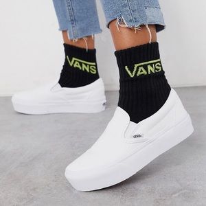 Vans Womens Classic Slip on Platform White Size 8.5